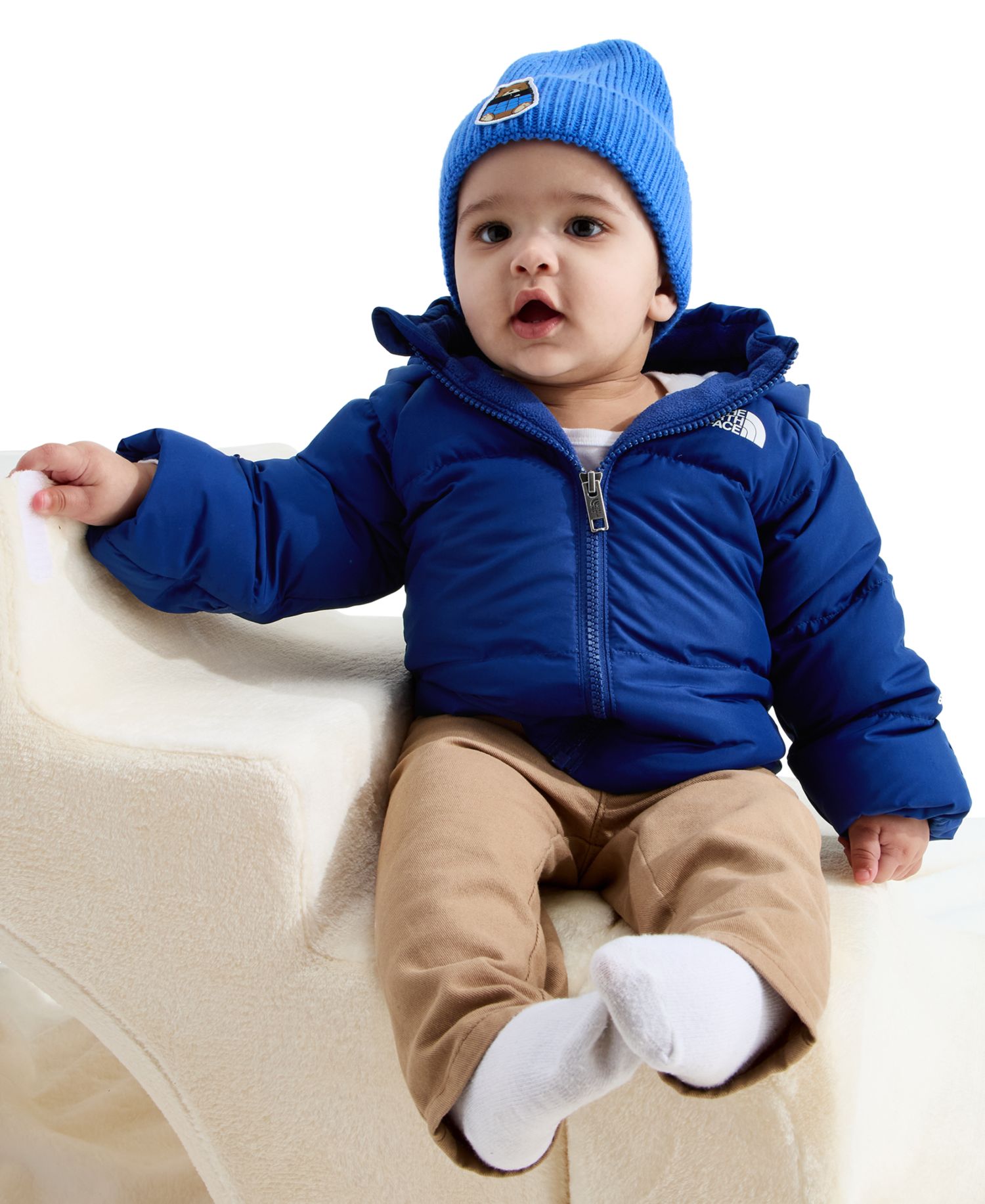 Baby Boys' and Girls' Fleece-Lined Hooded Down Jacket