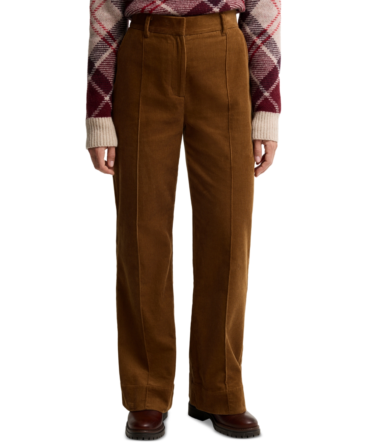 Barbour Women's Emmy Flared-Corduroy Trousers - Tan