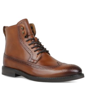 Men's Leather Block-Heel Dress Boots