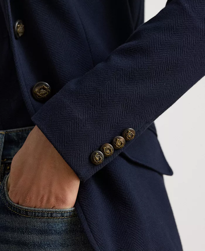 Women's Herringbone Notch Lapel Blazer - thumbnail 5