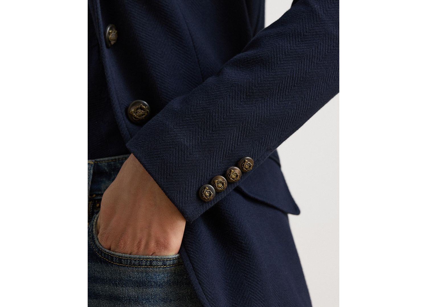 Women's Herringbone Notch Lapel Blazer