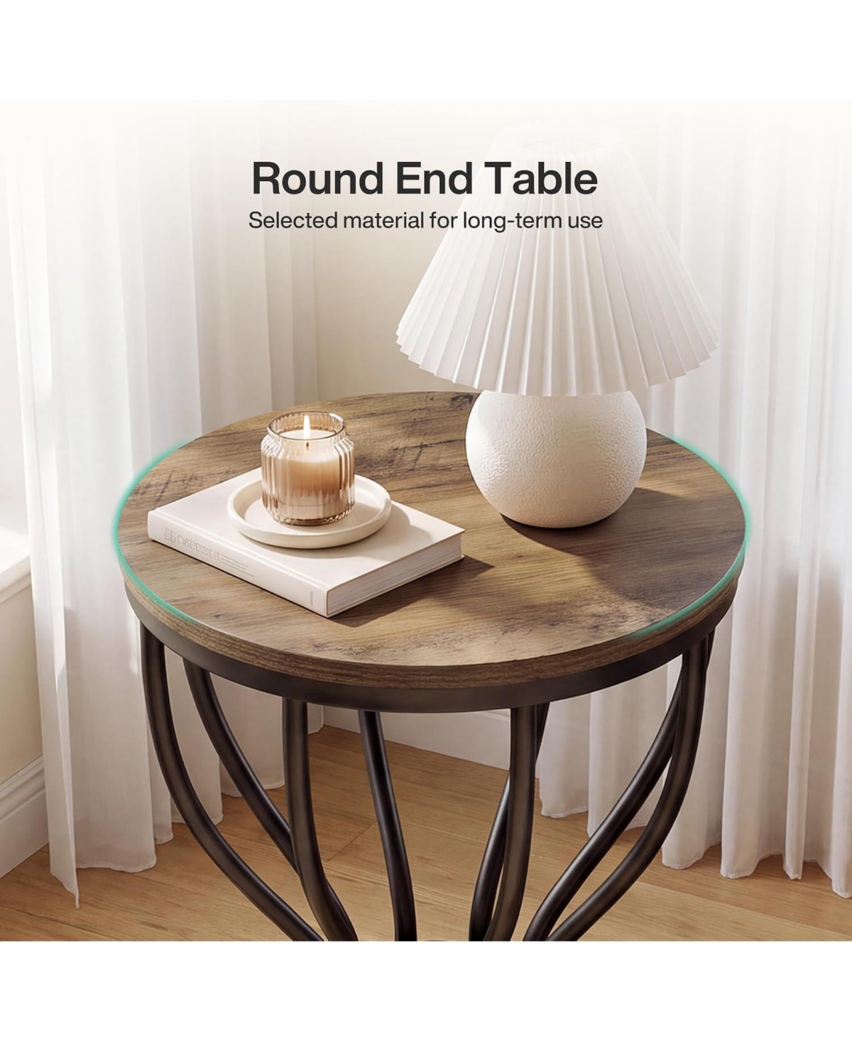 Tribesigns End Side Table for Living Room, Narrow Couch Arm Side Table