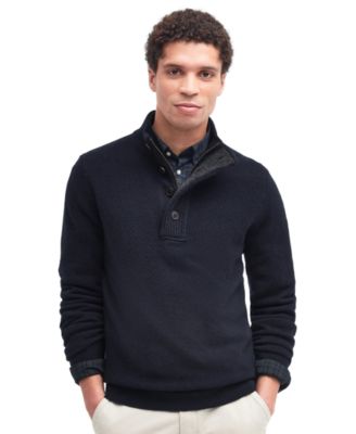 Men's Patch Half Zip Wool Sweater