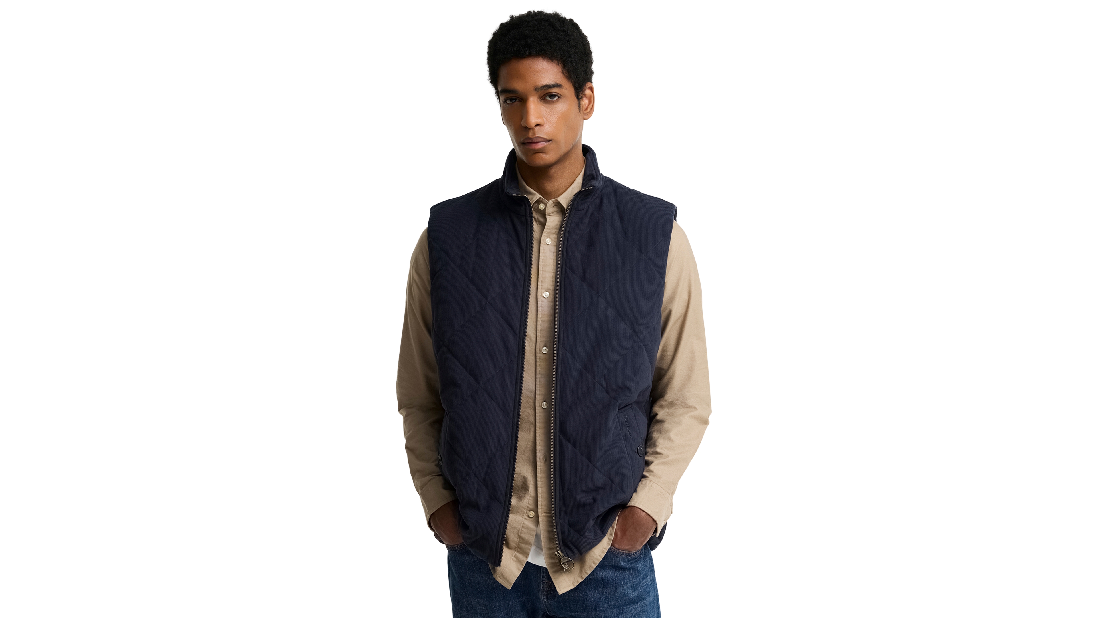 Barbour Men's Corden Quilted Tartan-Trim Vest