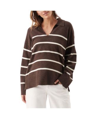 Maternity Scout Collared V-Neck Relaxed-Fit Nursing Sweater