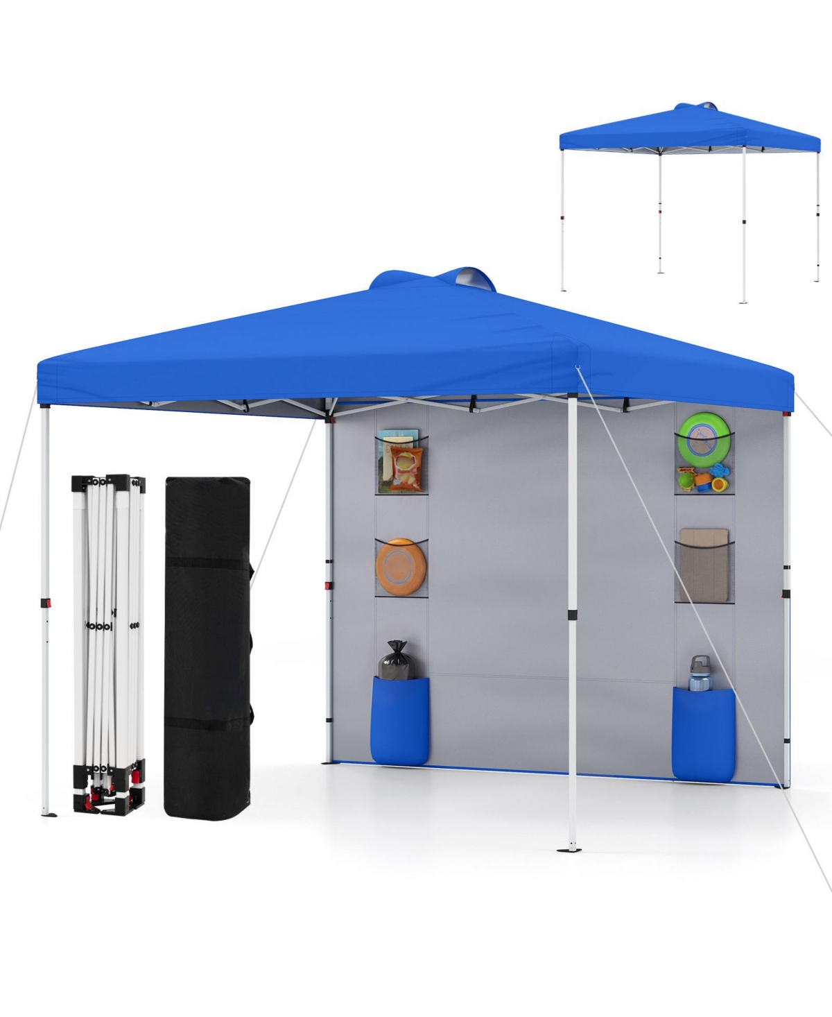 Costway Pop up Canopy Tent with Sidewall, 6 Pockets, Instant Setup Commercial Gazebo