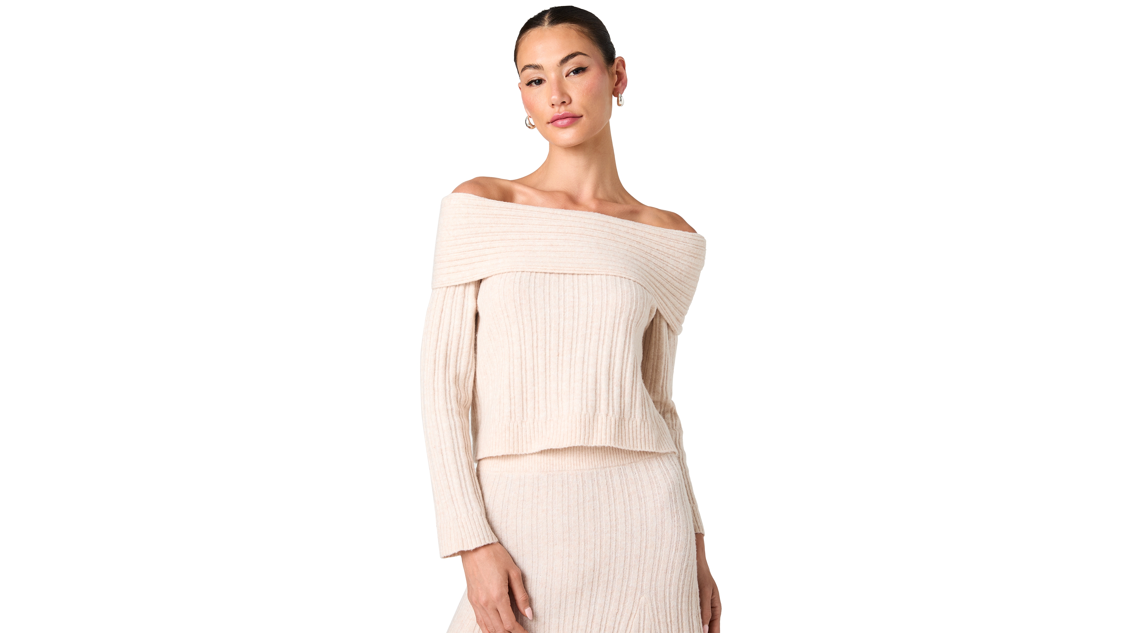 French Connection Women's Lucien Ribbed-Knit Off-the-Shoulder Sweater