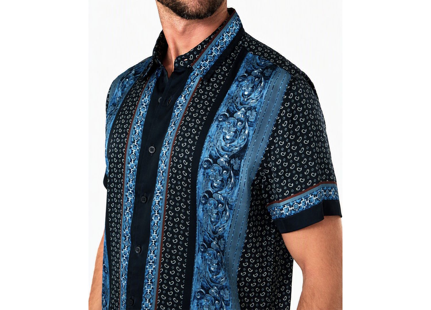 Men's Hugh Paisley Charm Short-Sleeve Classic-Fit Shirt