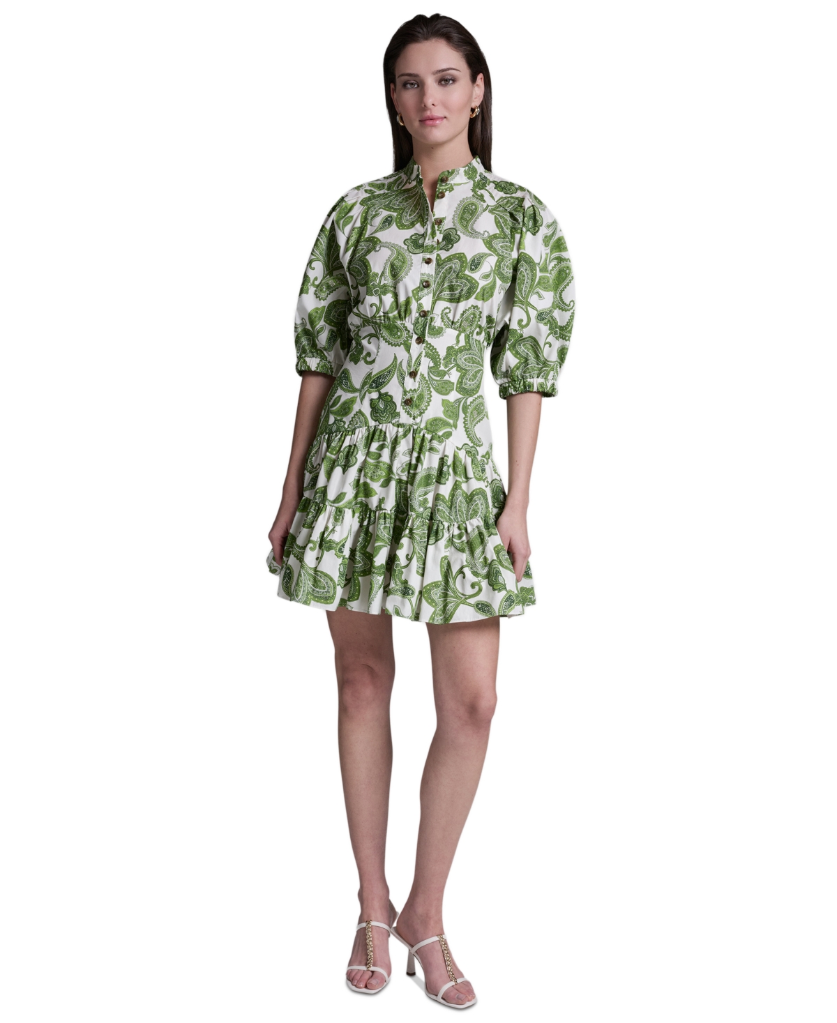 Bcbg Women's Paisley Print Puff-Sleeve Dress