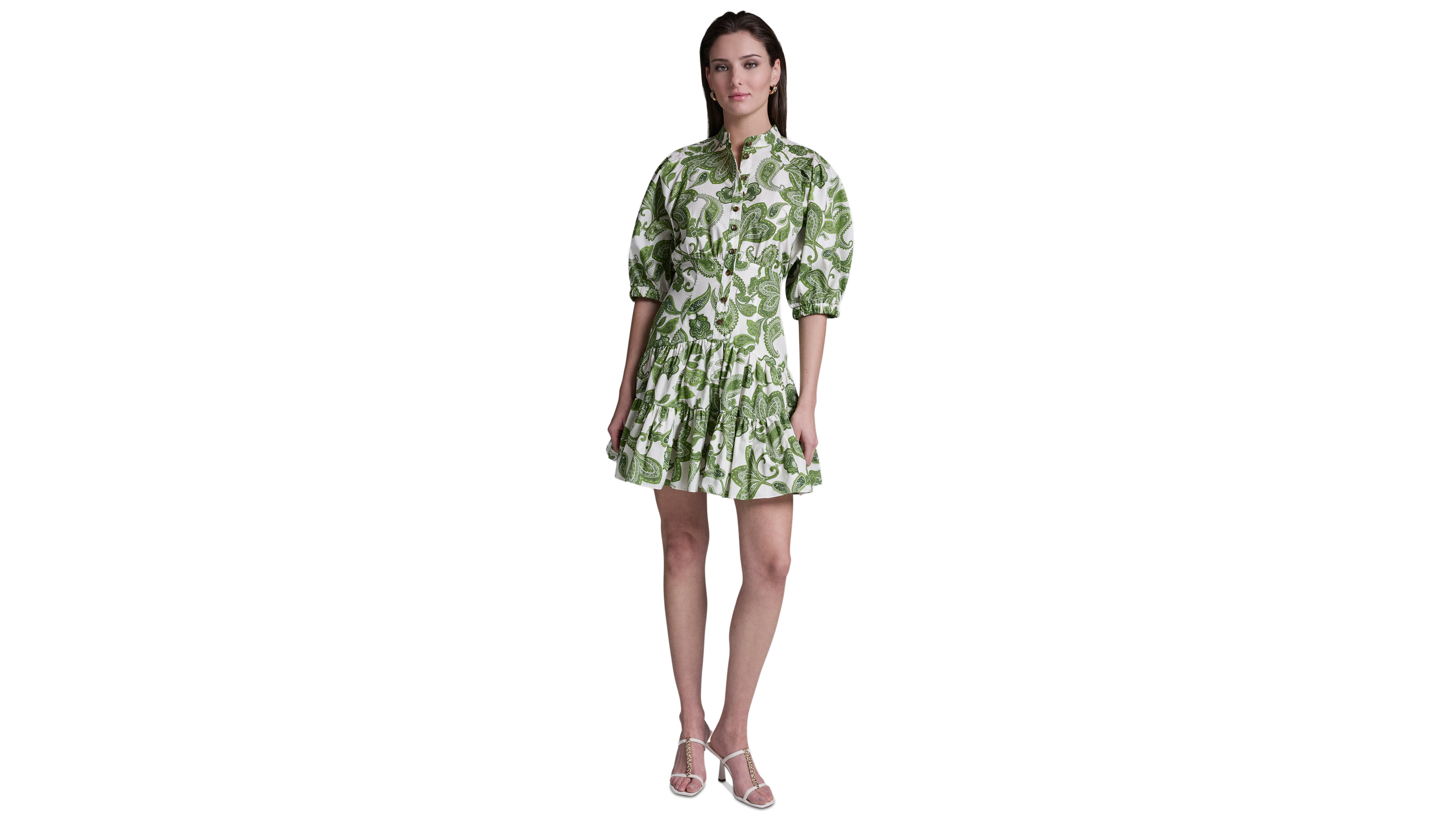 Bcbg Women's Paisley Print Puff-Sleeve Dress