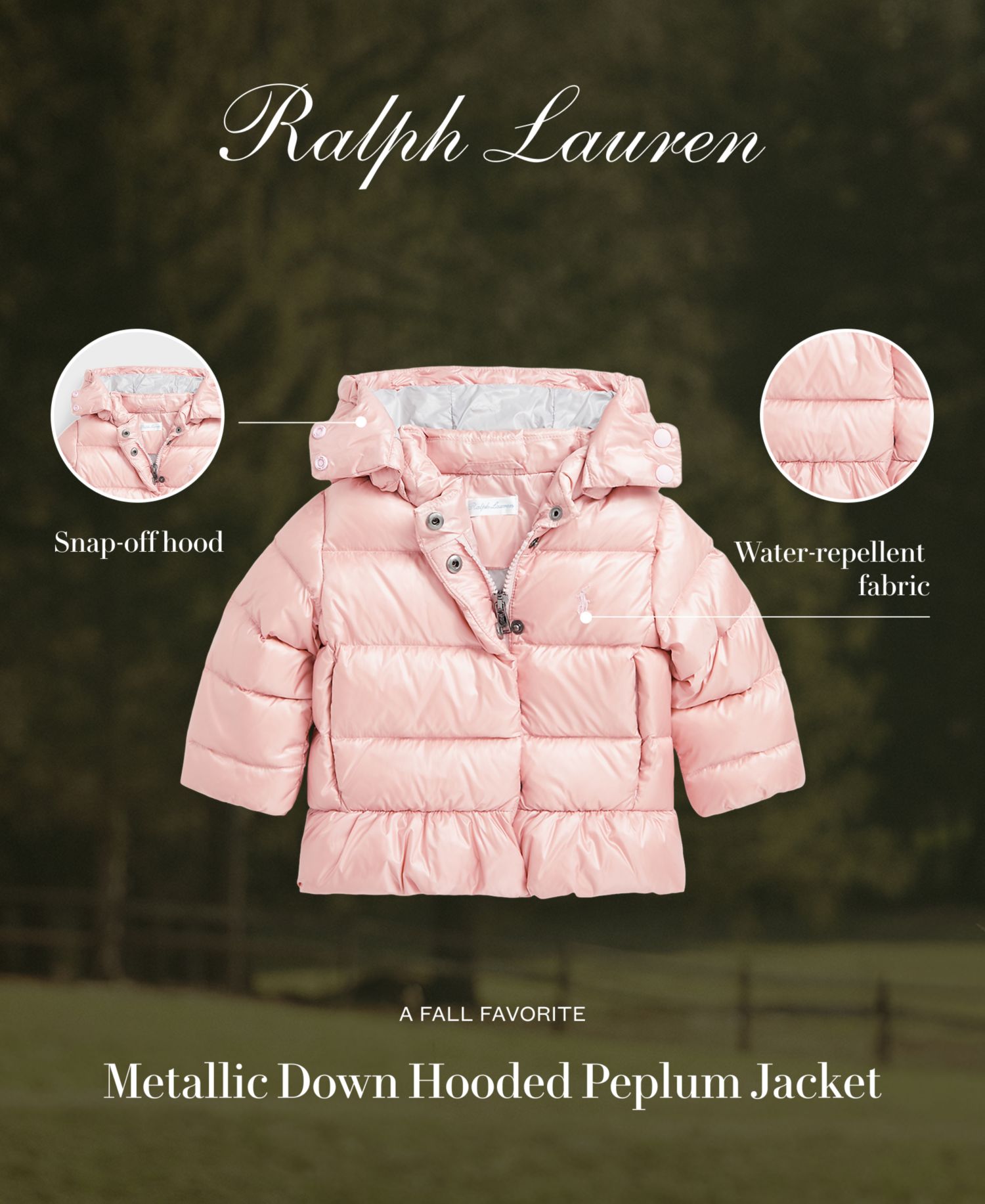 Baby Metallic Peplum Bomber Coat