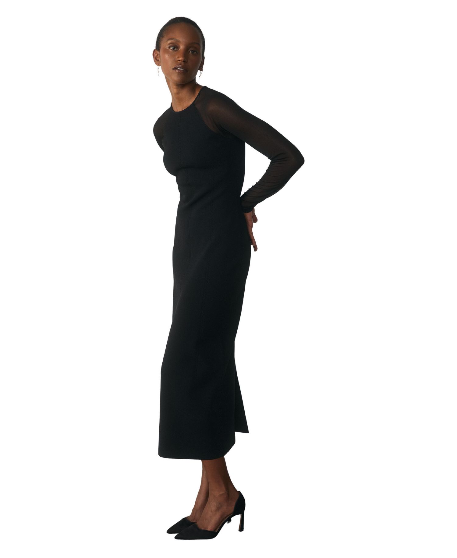 Women's Sculpted Stretch-Knit Midi Dress