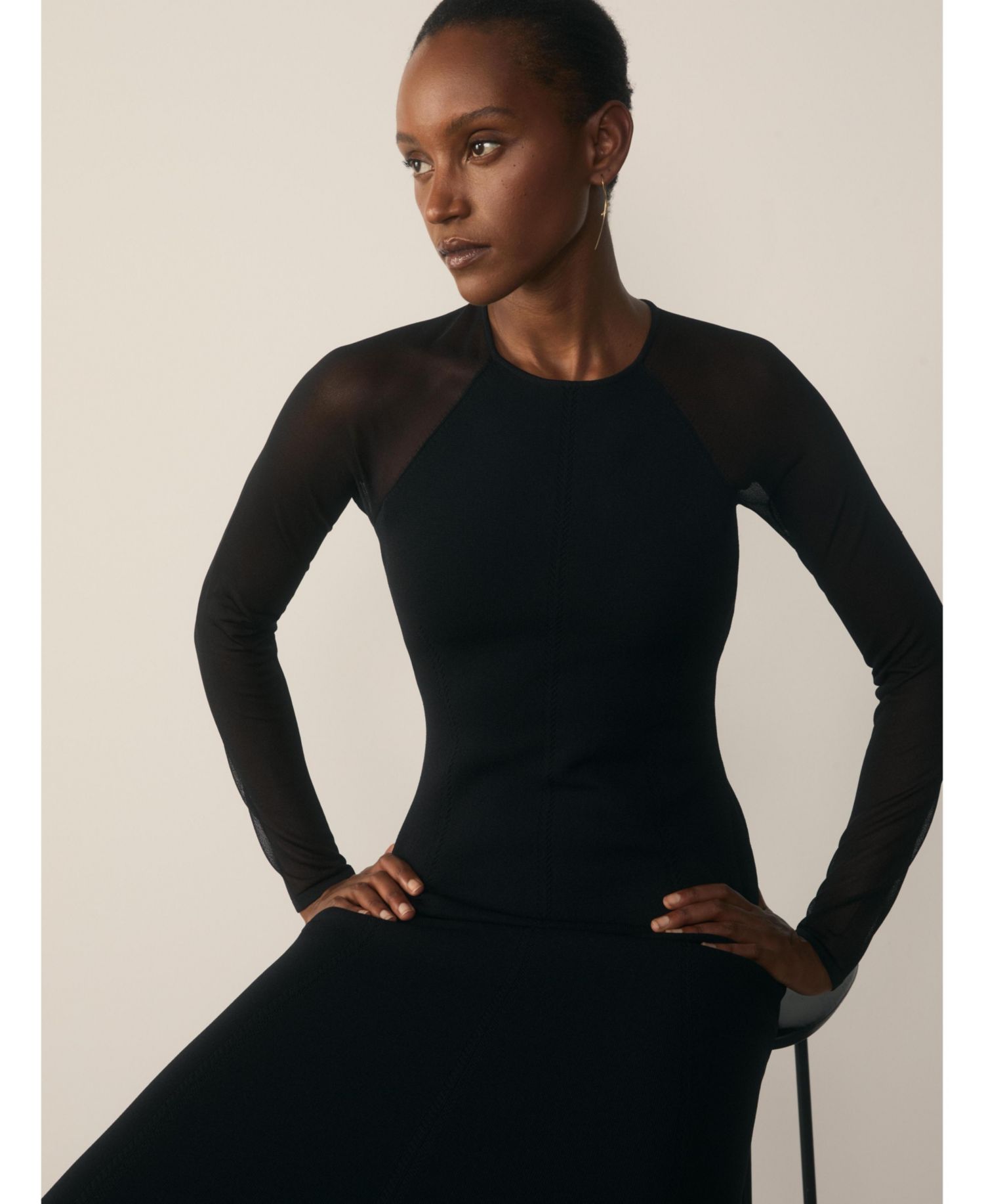 Women's Sculpted Stretch-Knit Midi Dress