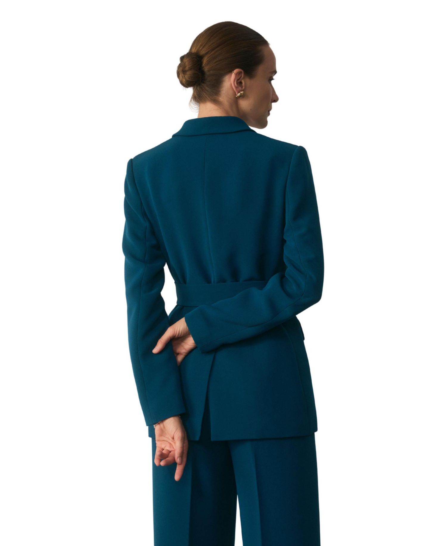 Women's Almeida Longline Wrapped-Waist Blazer