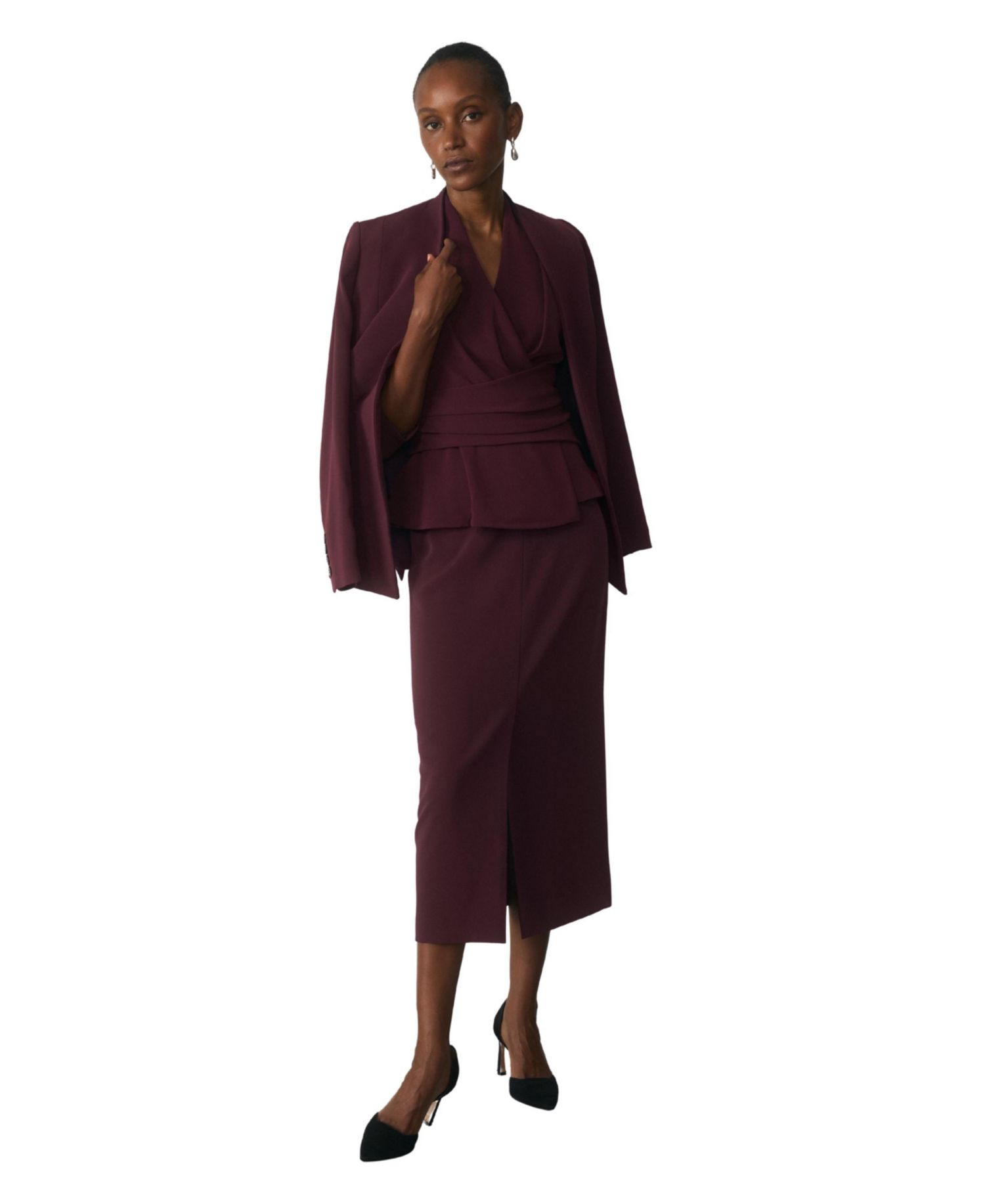 Women's Oliena High-Waisted Midi Pencil Skirt