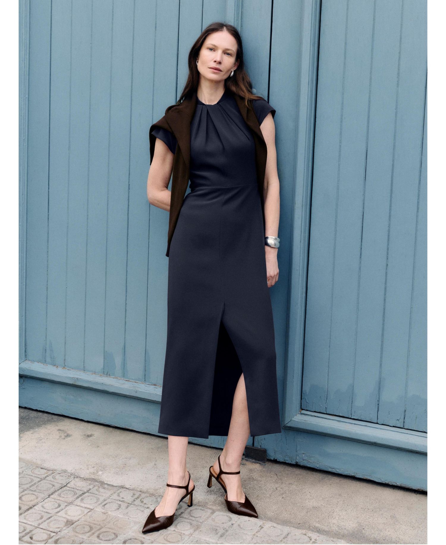 Women's Rossano High-Neck Short-Sleeve Midi Dress