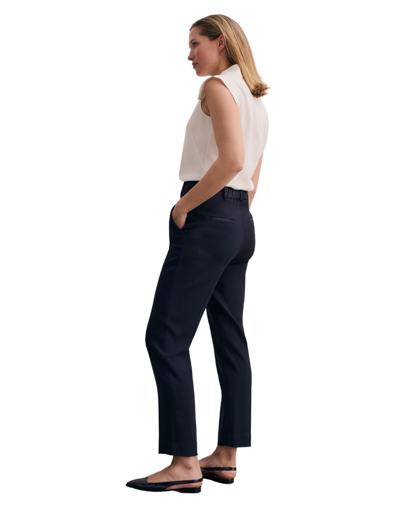 Женские брюки The Fold Tavira Ankle Crepe, цвет: Тёмно-синий — фото 3