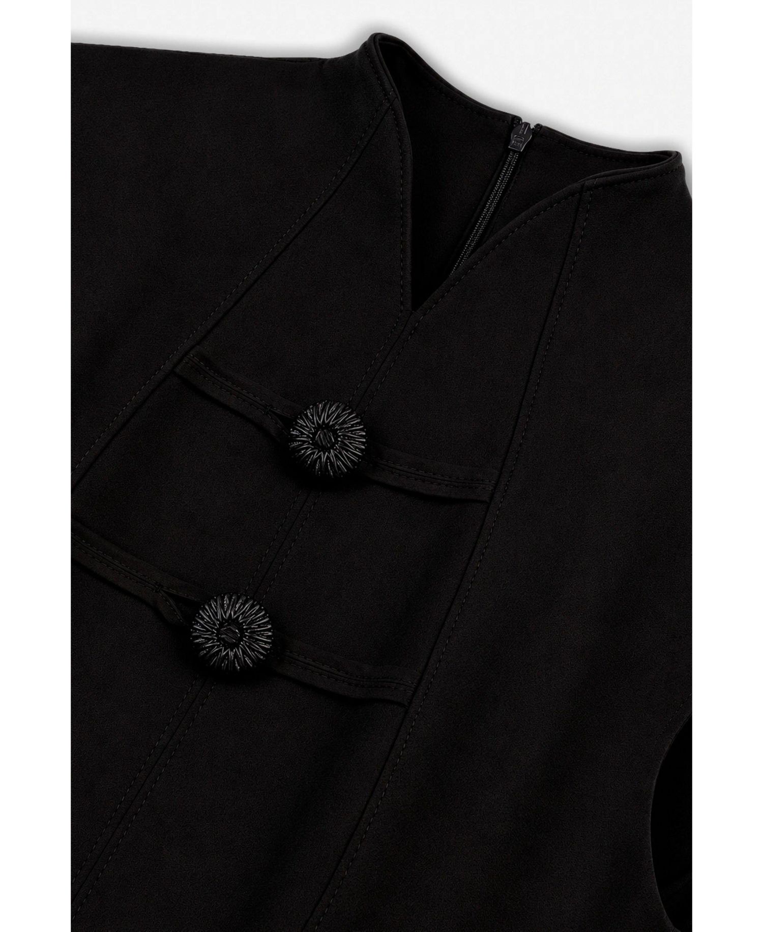 Women's Padded Shoulder Button Detail Maxi Dress