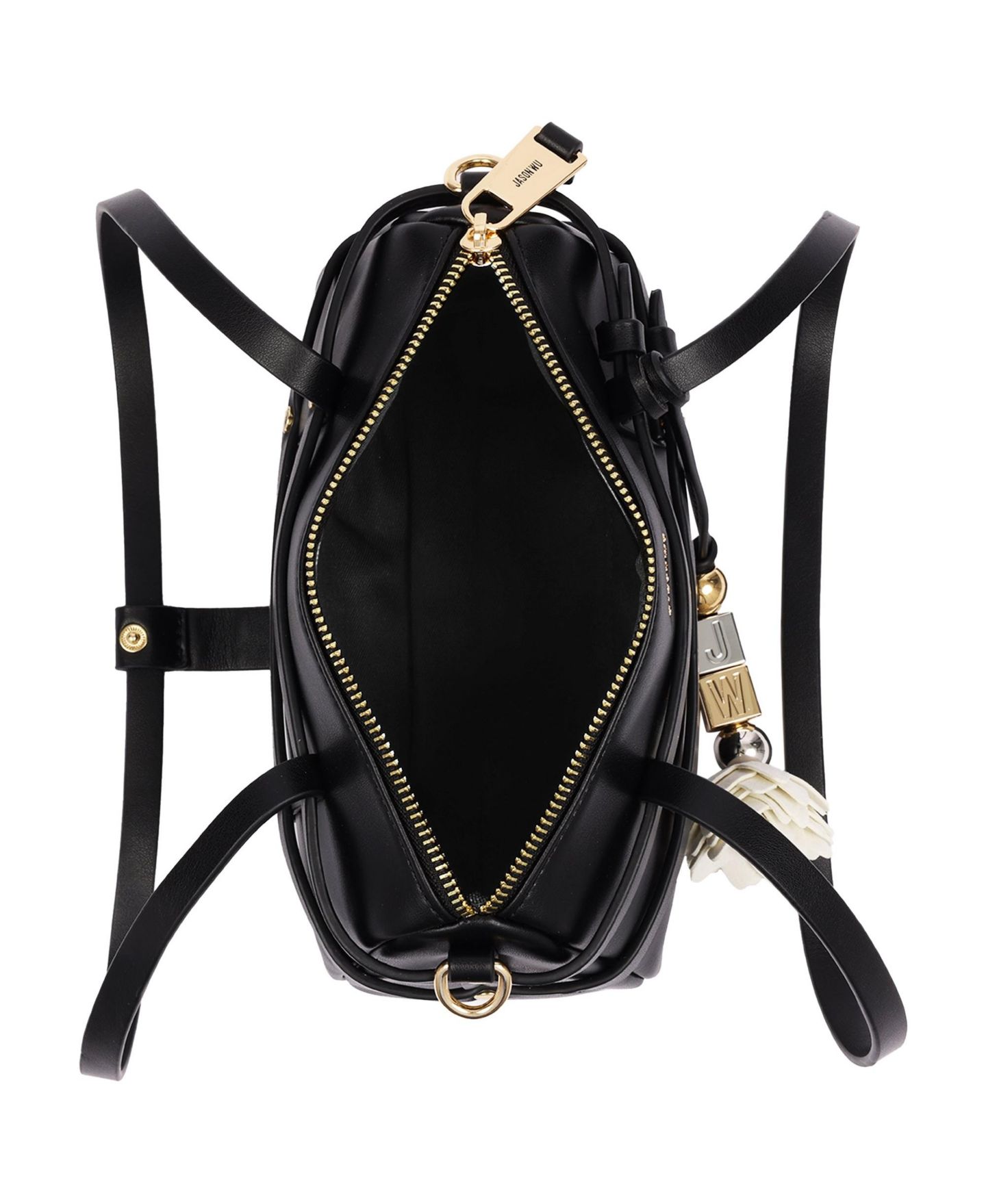 Женская сумка Jason Wu Harness Medium Satchel Shoulder with Convertible Chain Strap and Floral Charm, цвет: Чёрный — фото 7