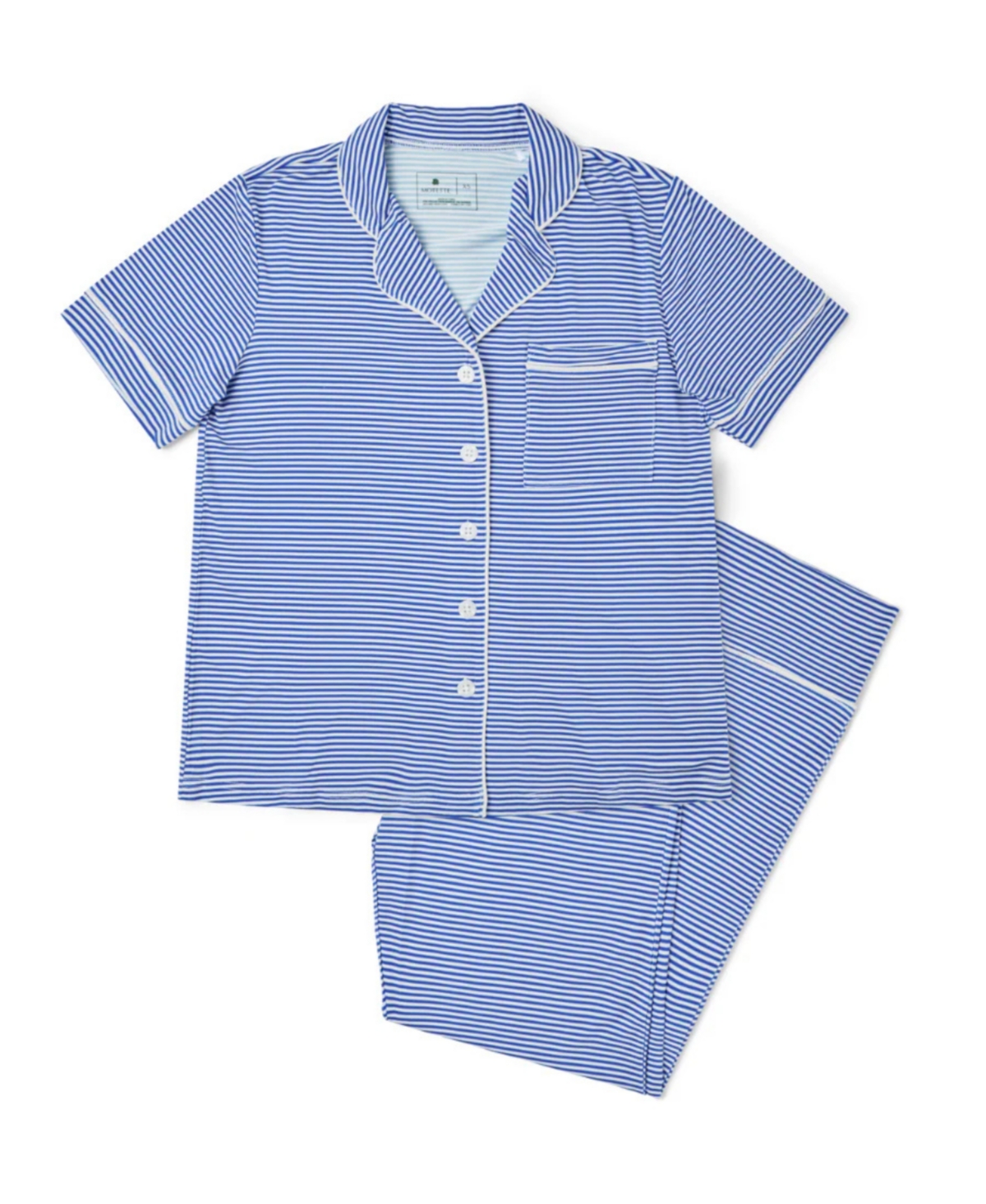 Motette Women's Cobalt Stripe Matching Family Short-Sleeve Pajama Set