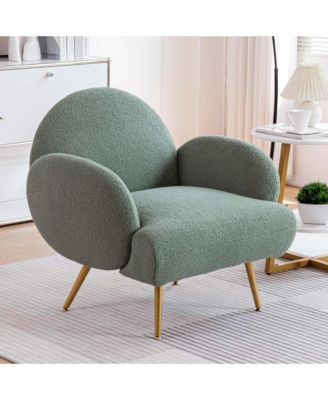 Teddy Upholstered Armchair, Modern Accent Chair with Metal Legs