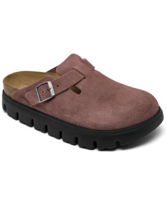 Women's Boston Chunky-Platform Suede Clogs from Finish Line