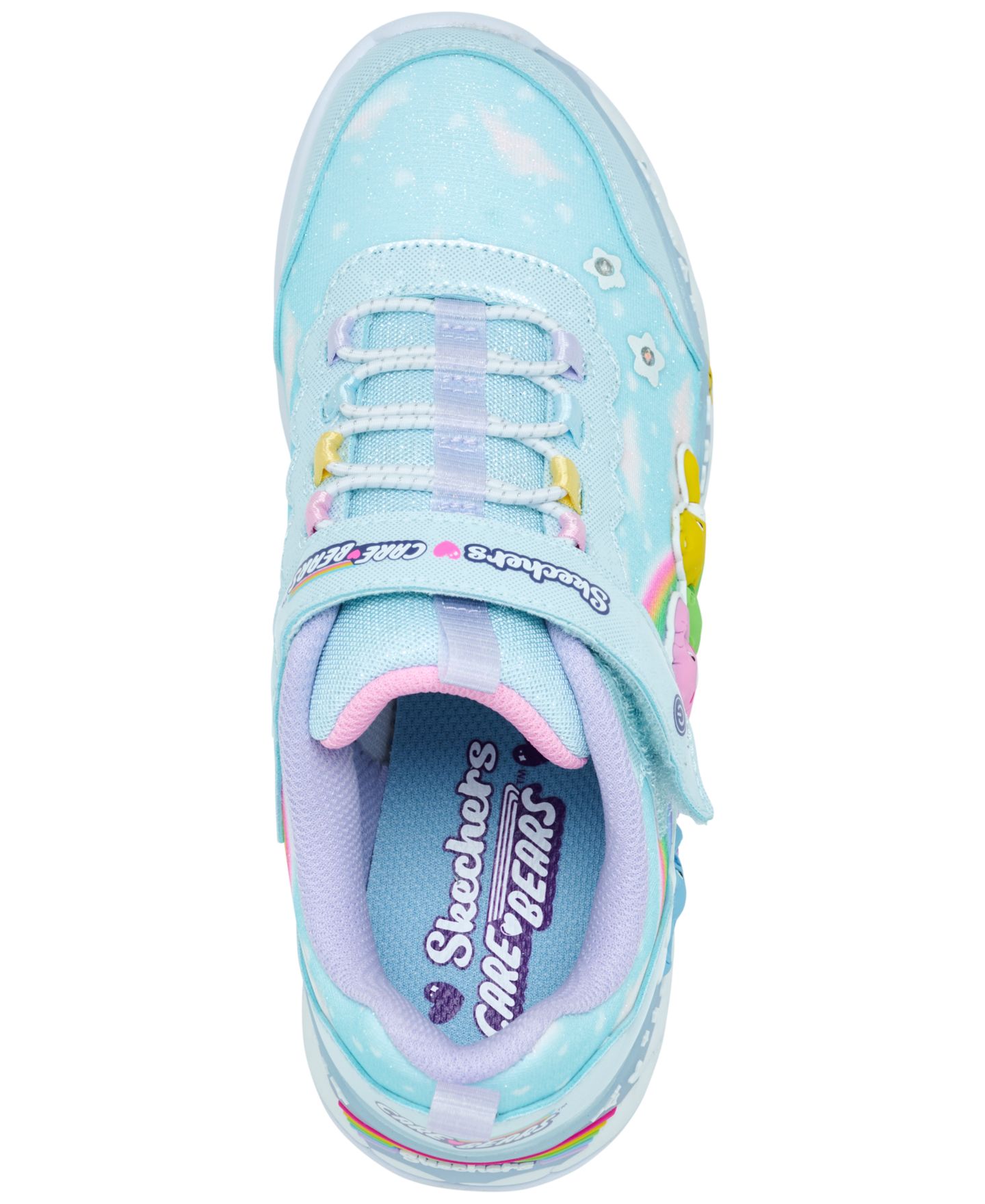 Детские низкие кроссовки Skechers Care Bears Hugs N Snugs со светодиодами, цвет: Синий / Разноцветный — фото 5