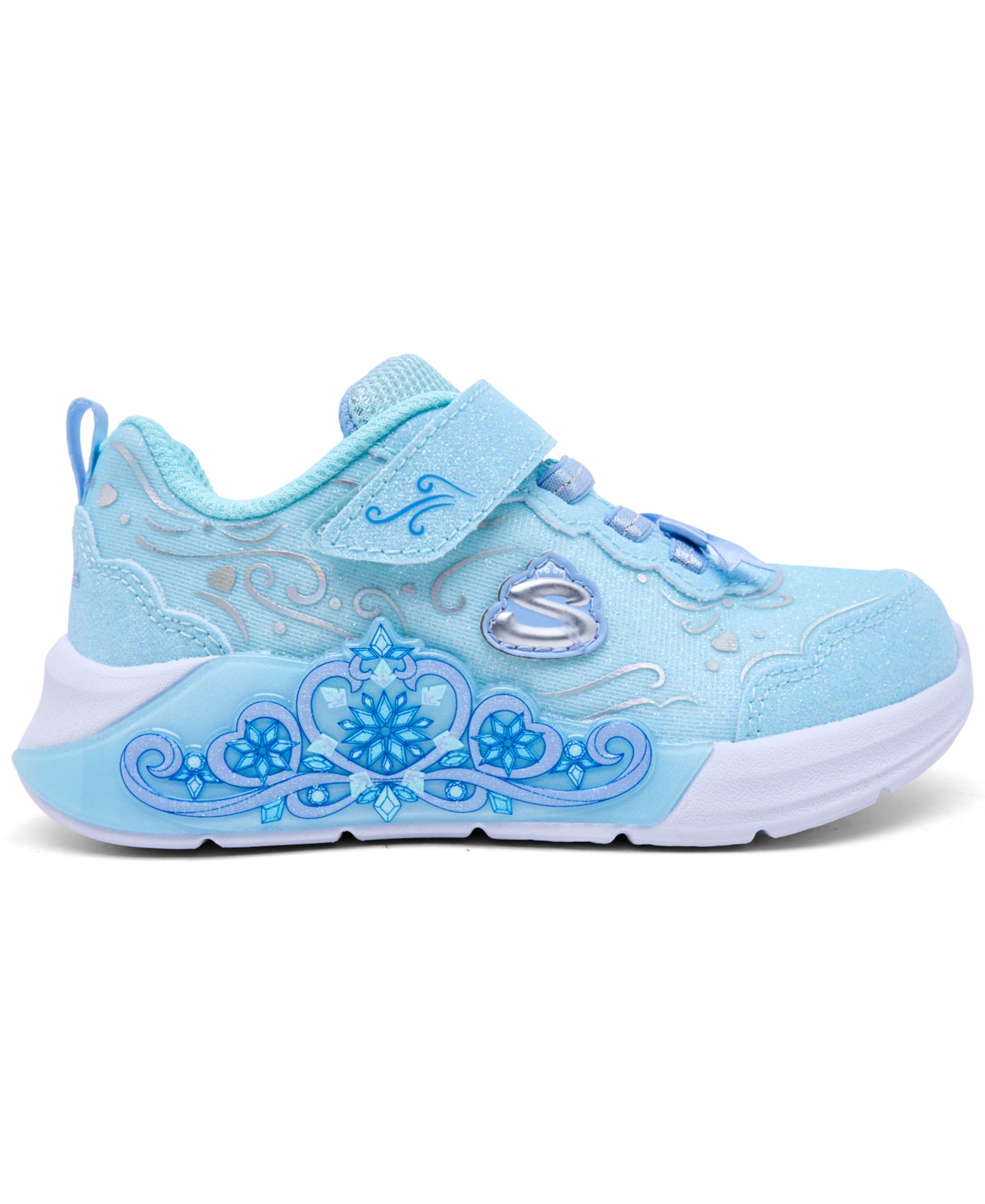 Детские кроссовки Skechers S Lights Princess Steps со светом, Finish Line, цвет: Светлый синий — фото 2