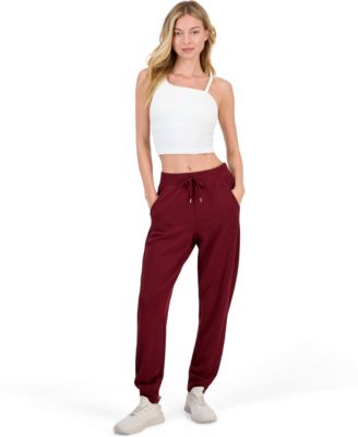 Women's Ottoman-Rib Mid-Rise Jogger Pants