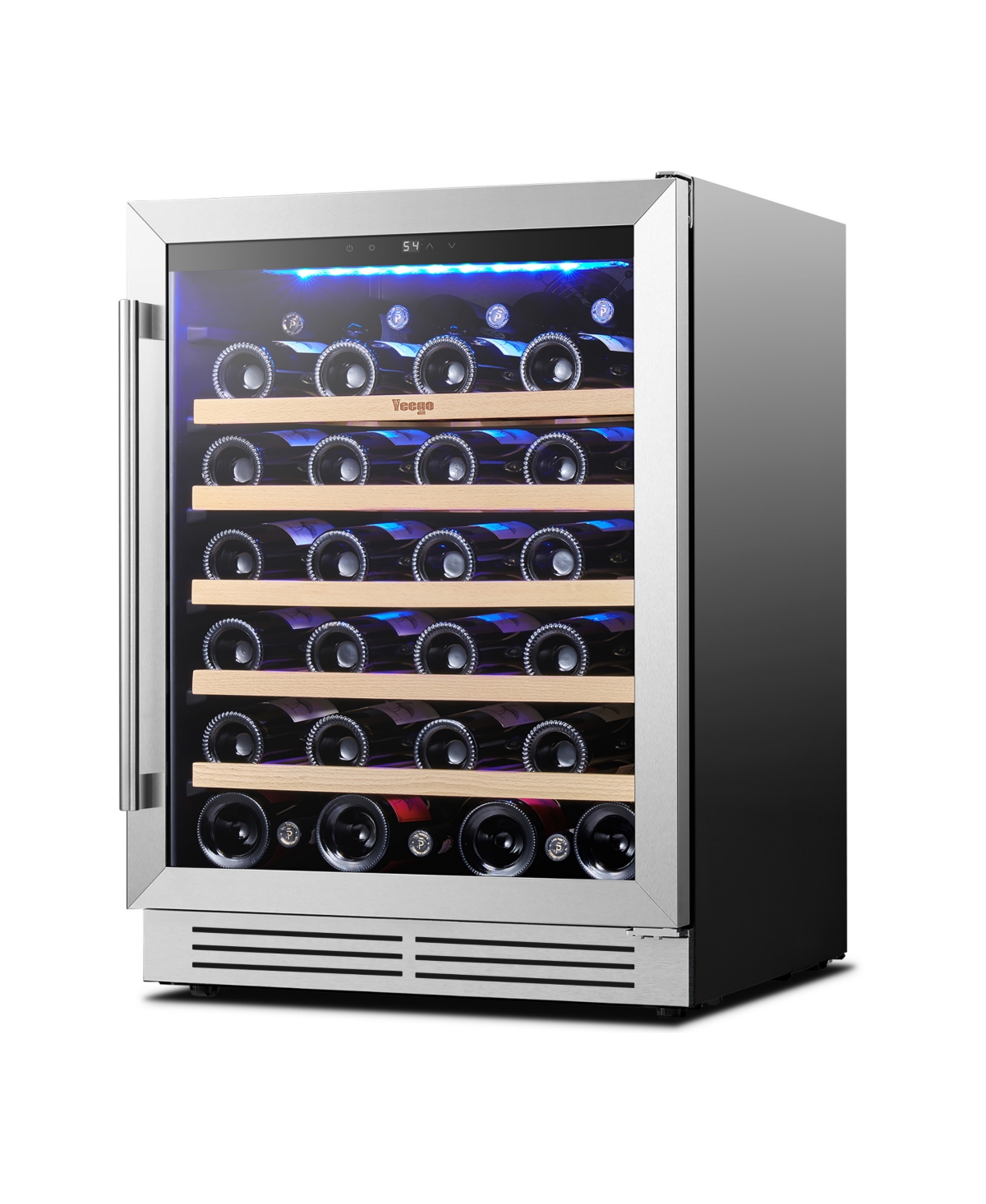 Yeego 24" Wine Refrigerator 5.12 Cu.ft Cooler Single Zone Under Counter Fridge,40degree(s)F-65degree(s)F Wine Fridge,Freestanding/Built-in