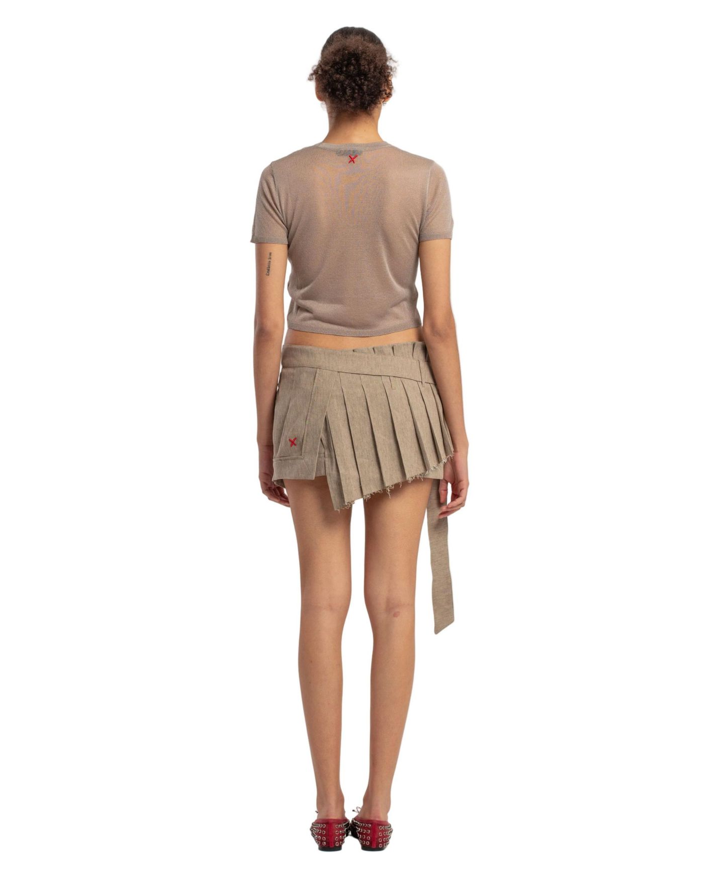 Женский топ PCFG Relaxed-Fit Short-Sleeve Knit, цвет: Moon Rock — фото 5