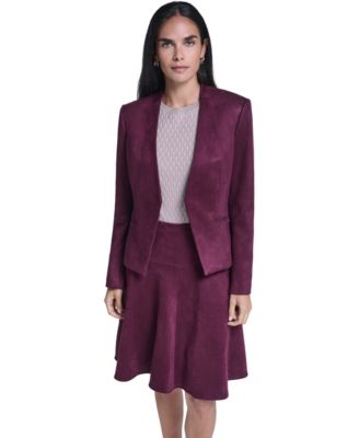 Women's Collarless Open-Front Long-Sleeve Blazer