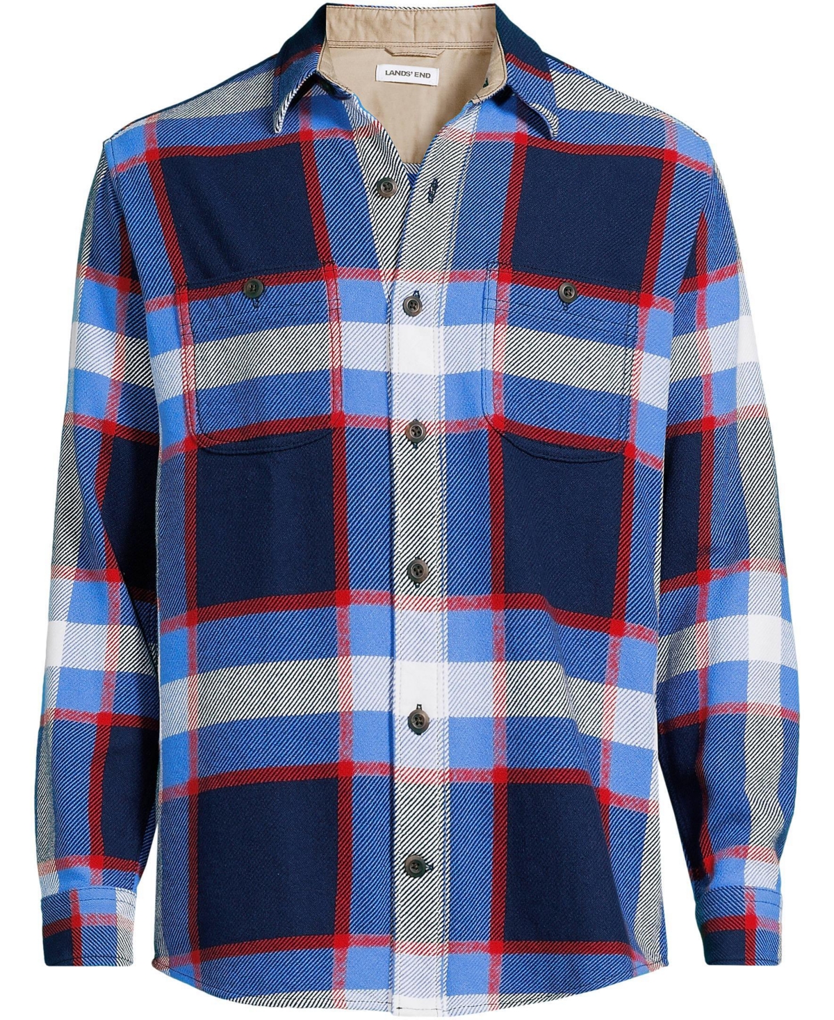 Lands' End Men's Long Sleeve Authentic Flannel Shirt