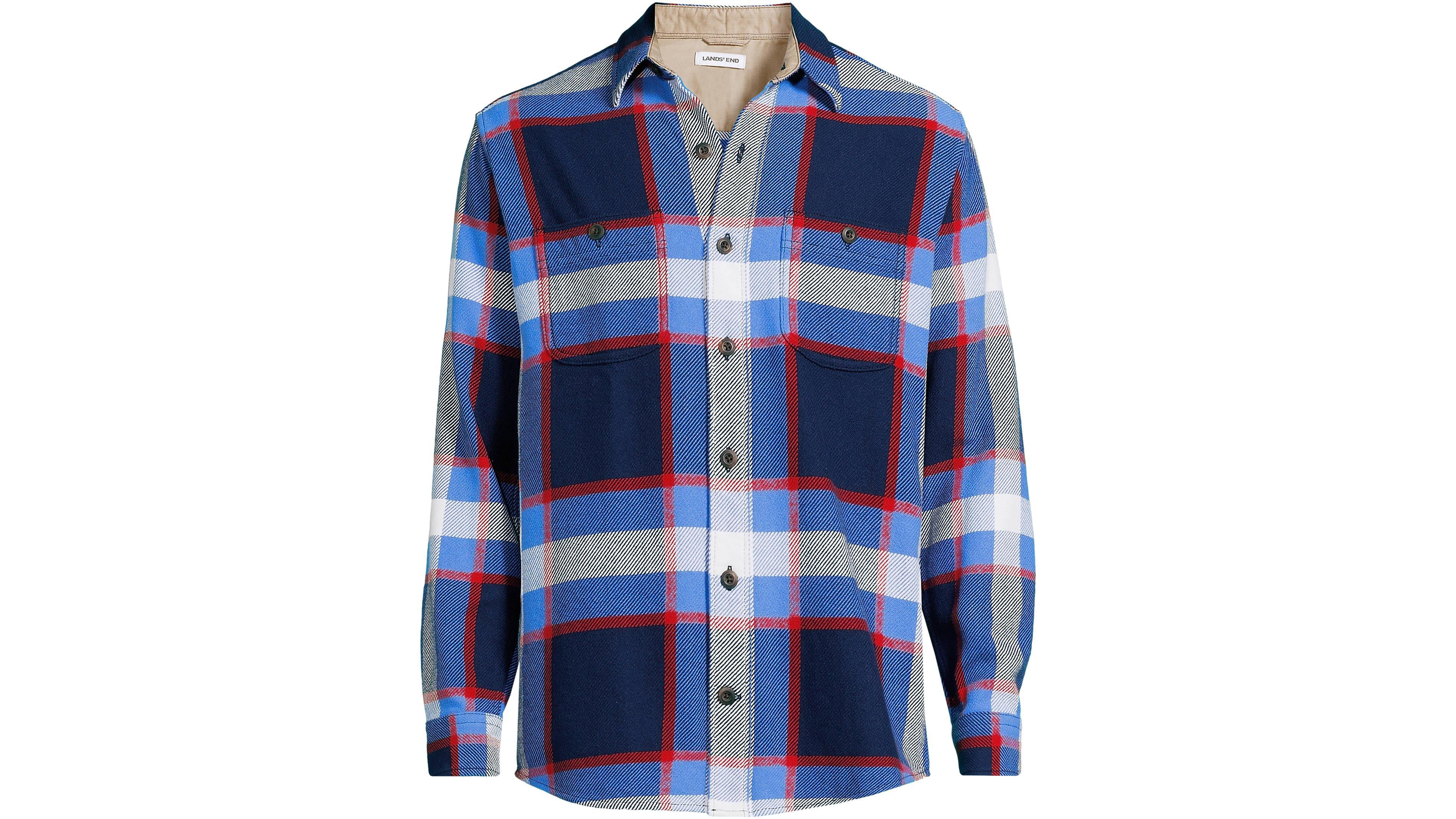 Lands' End Men's Long Sleeve Authentic Flannel Shirt
