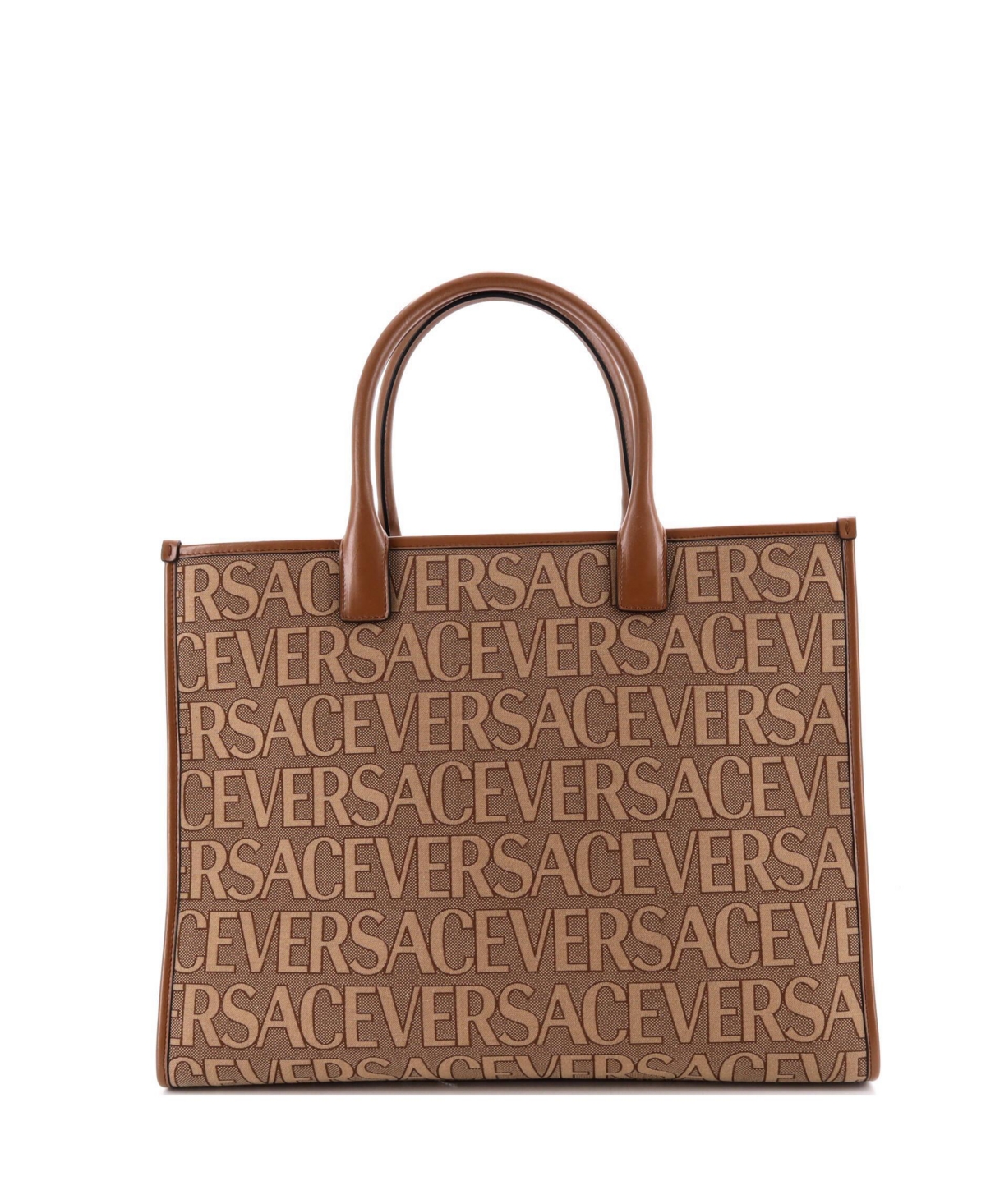 Pre-Owned Versace Large Allover Medusa Tote Printed Jacquard Canvas