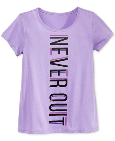 Ideology Never Quit Graphic-Print T-Shirt, Big Girls (7-16), Only at Macy's