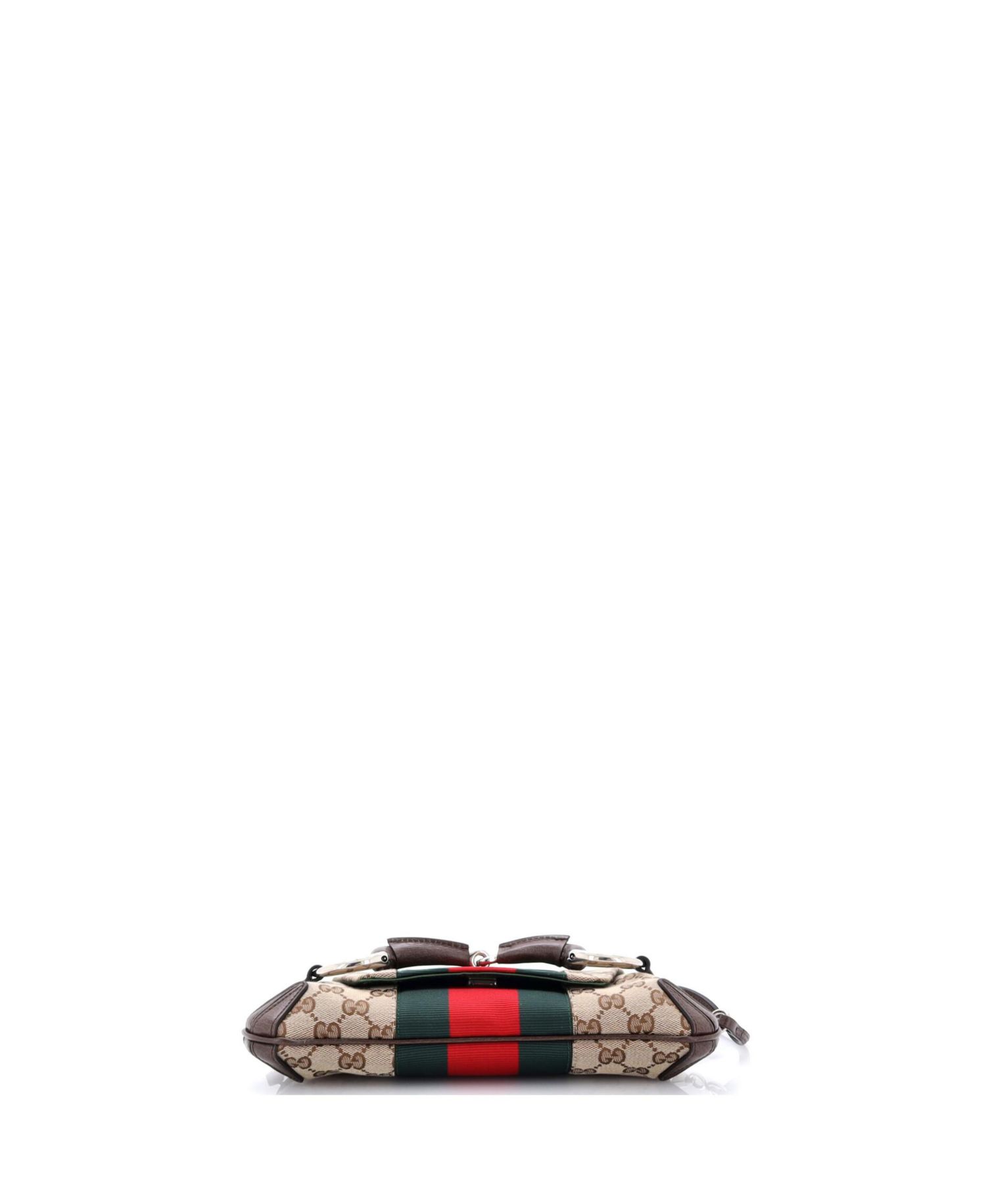 Small Horsebit NM Web Chain Clutch GG Canvas