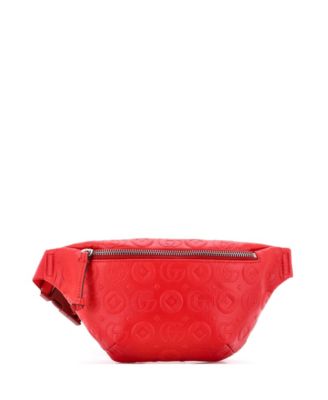 Kids Embossed-Leather Belt Bag, 9" W x 5" H x 2" D