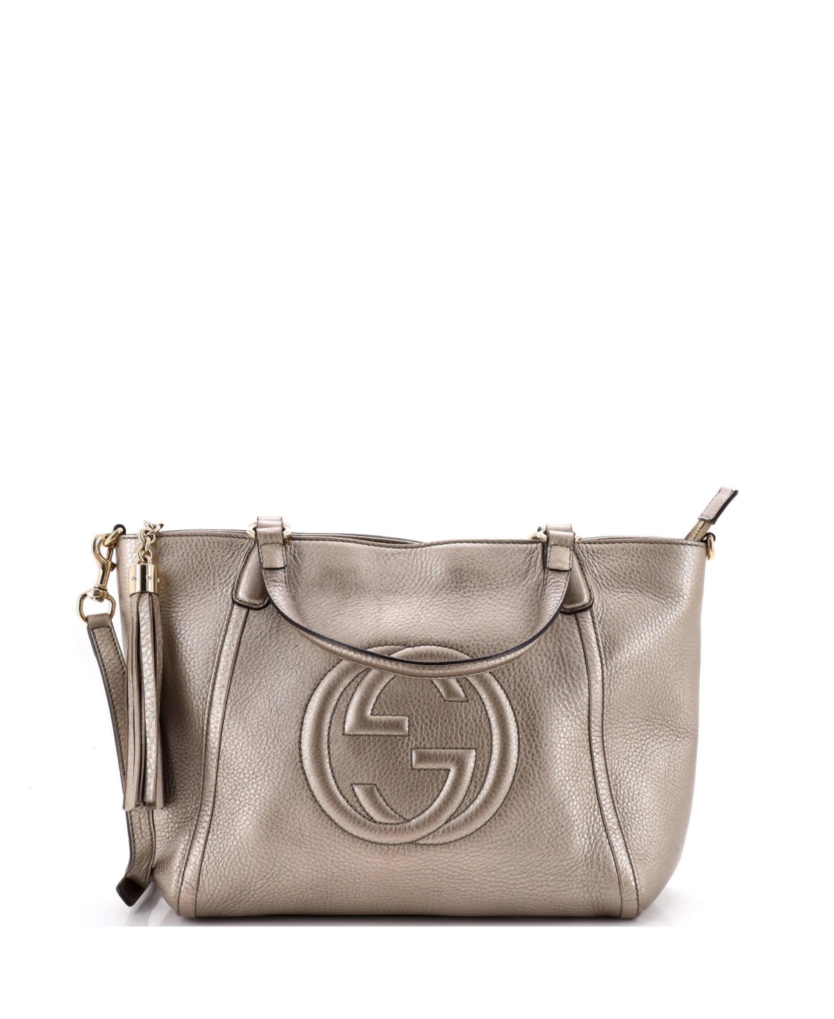 Pre-Owned Gucci Small Soho Convertible Top Handle Bag Leather - Silver
