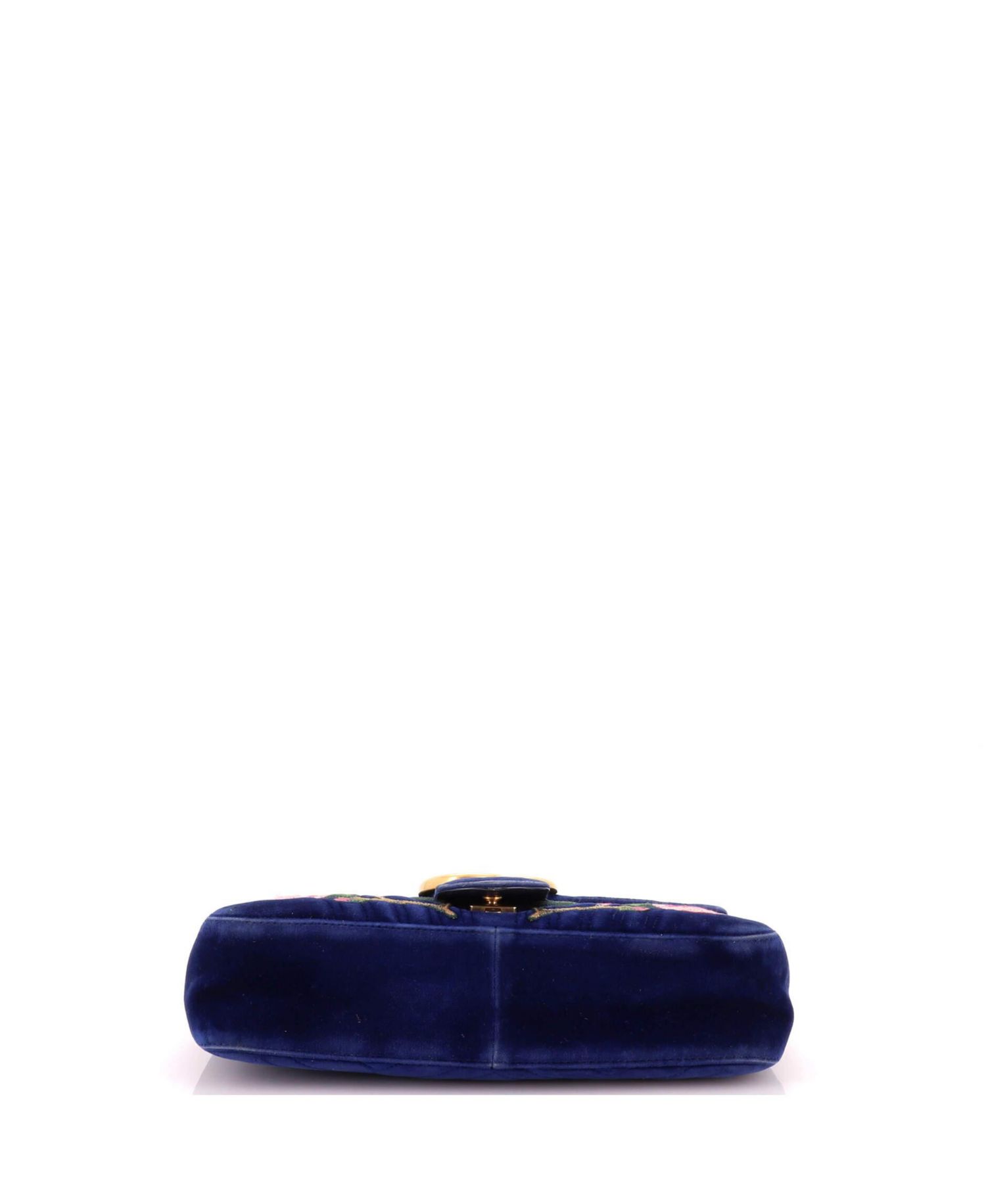 Medium GG Marmont Flap Bag Embroidered Matelasse Velvet