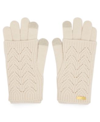 Women's Convertible Pointelle Cuff Gloves