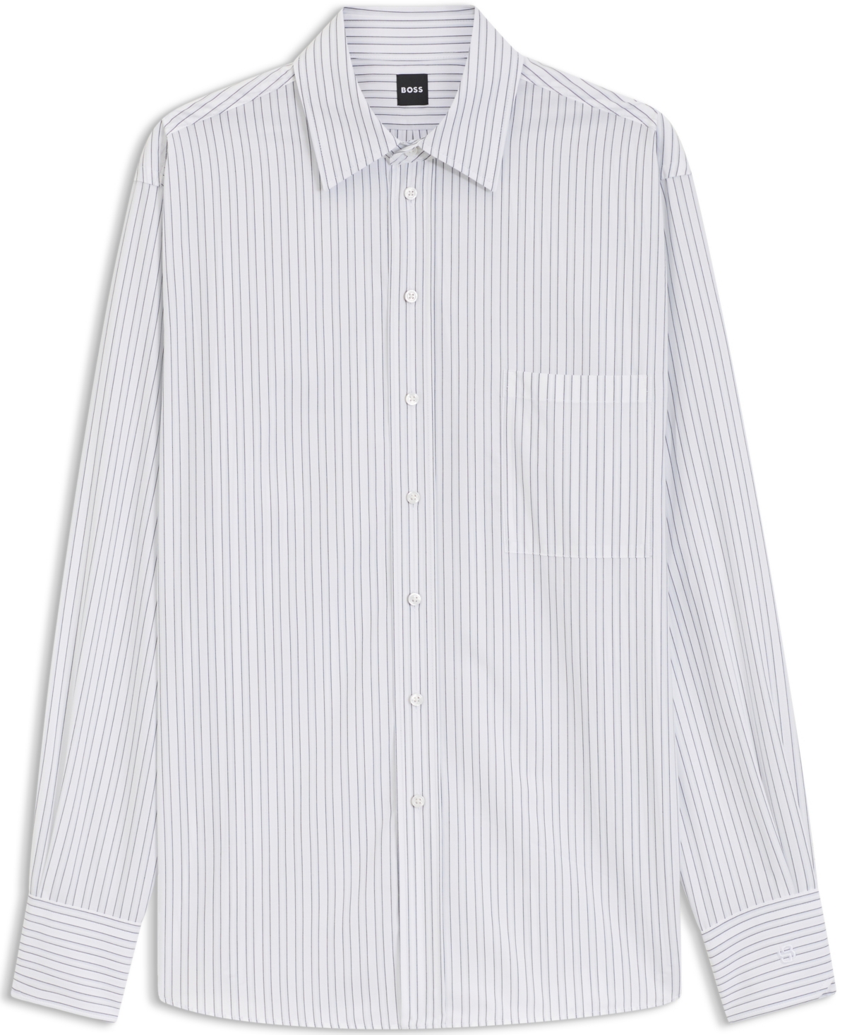 Boss by Hugo Women's Relaxed-Fit Vertical-Stripe Poplin Blouse