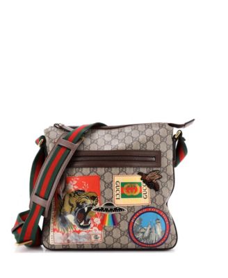 Medium Courrier Zip Messenger GG Coated Canvas with Applique