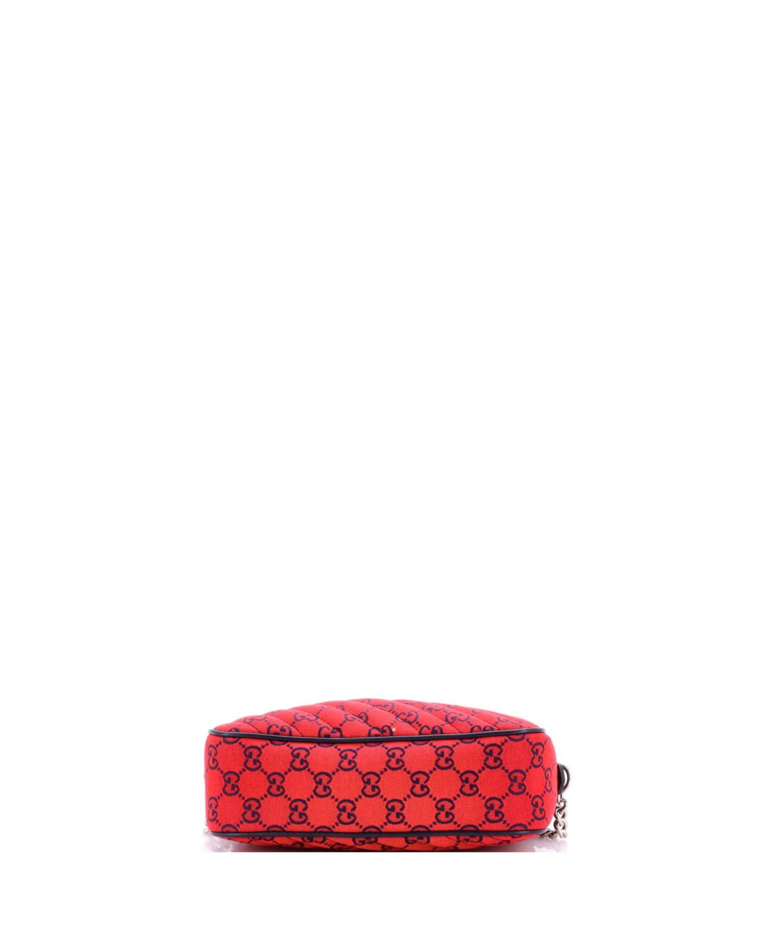 Small GG Marmont Shoulder Bag Diagonal Quilted GG Canvas with Leather
