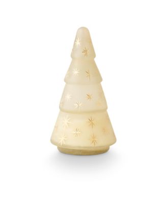 Winter White Star Glass Tree Candle