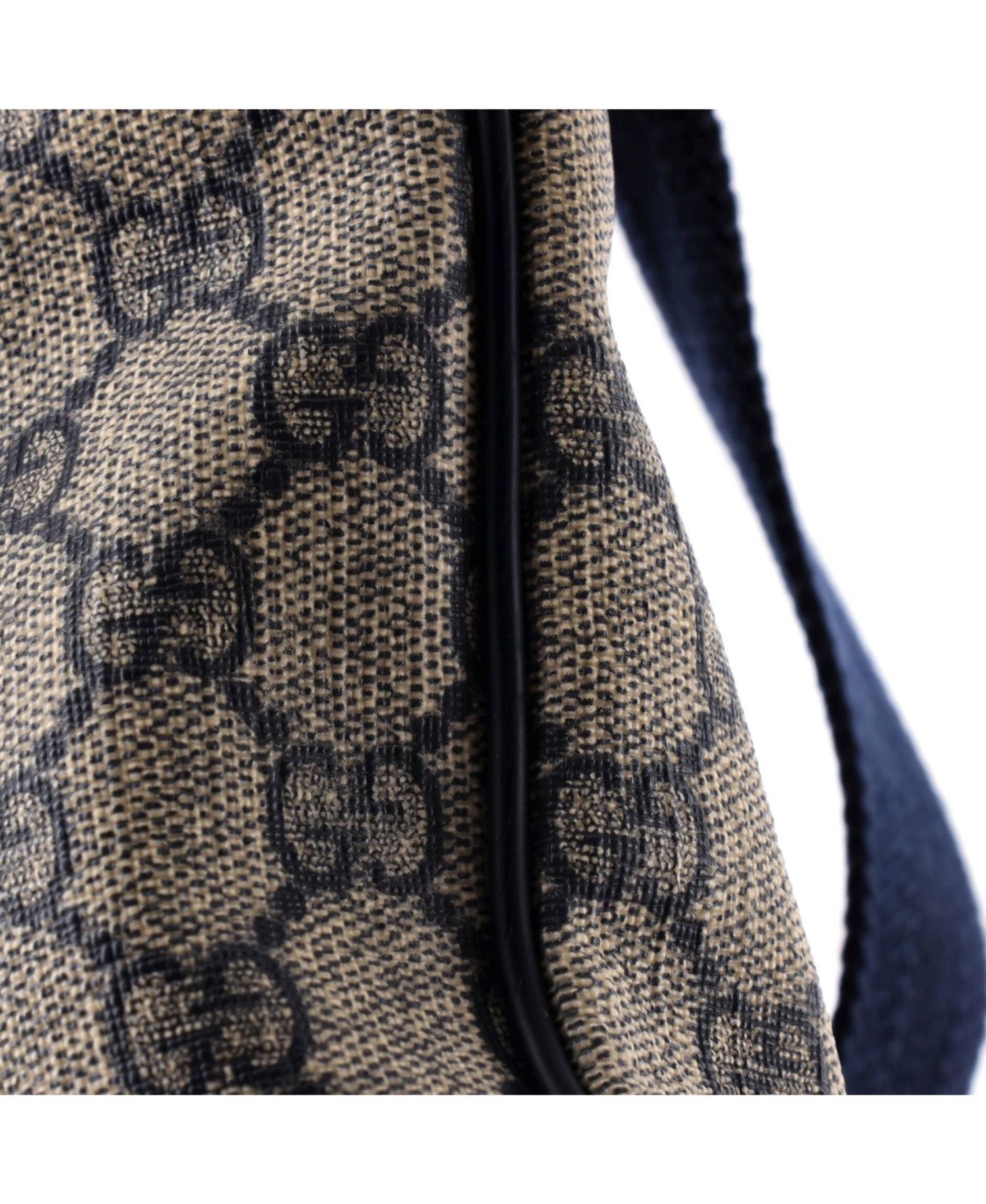 Medium Front Zip Flat Messenger Bag GG Coated Canvas
