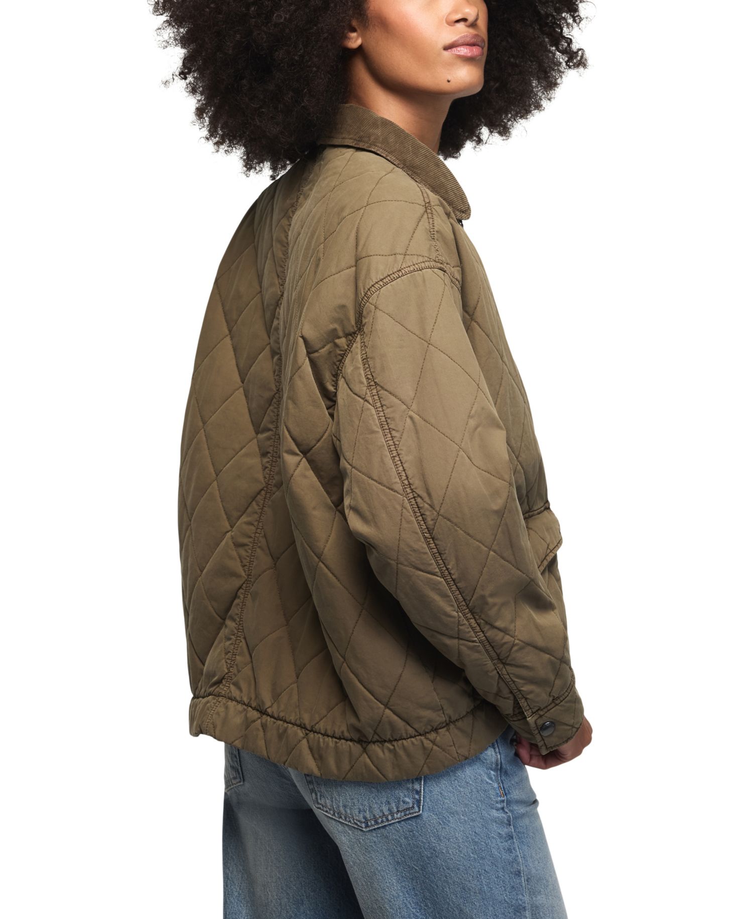 Women's Short Corduroy Quilted Jacket