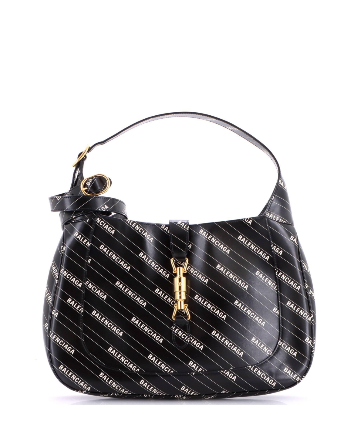 Pre-Owned Gucci Medium x Balenciaga The Hacker Project Jackie 1961 Hobo Printed Leather