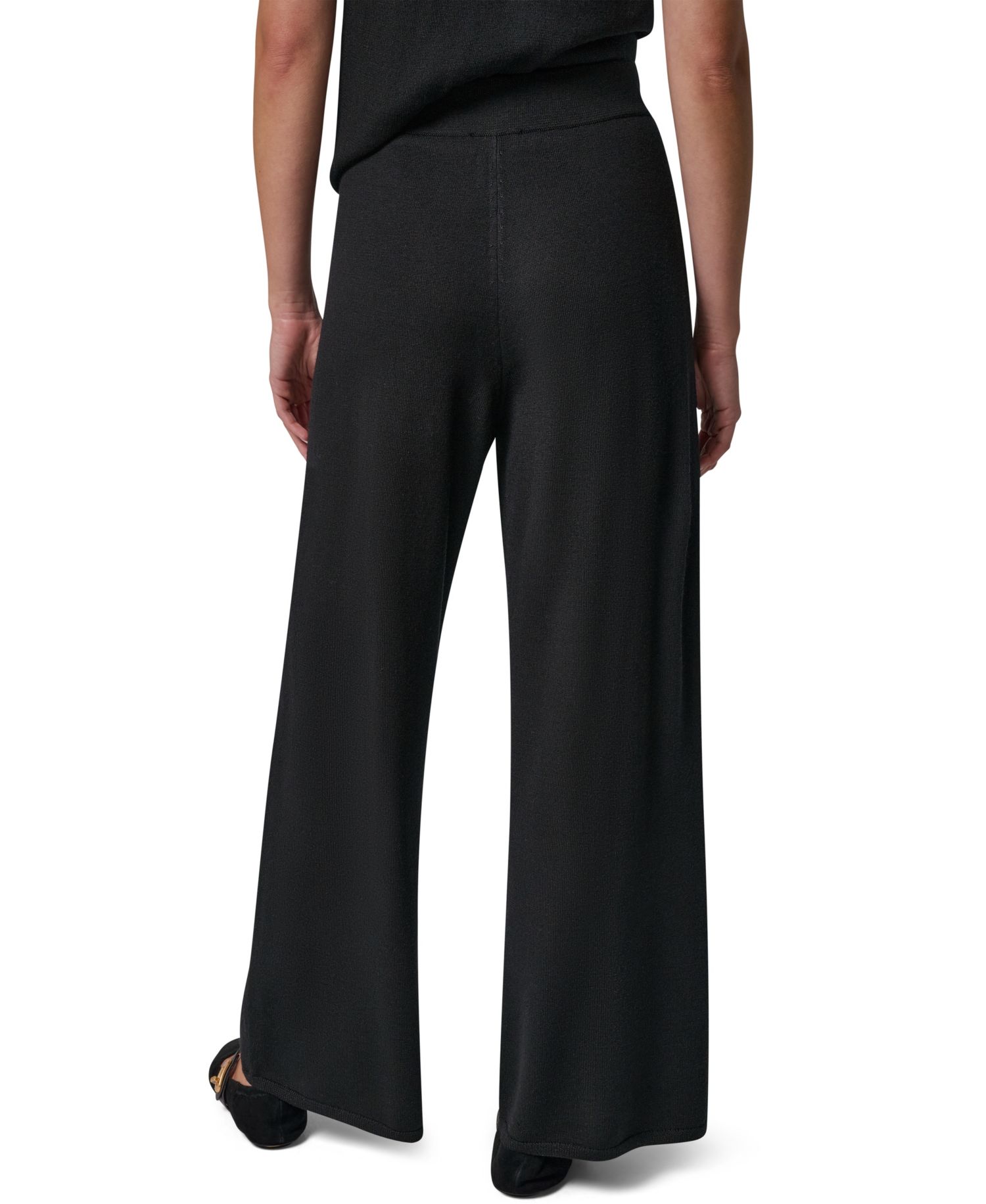 Women's Wide-Leg High-Waisted Pull-On Wool Pants