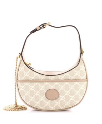 Mini Interlocking G Patch Half Moon Hobo GG Coated Canvas